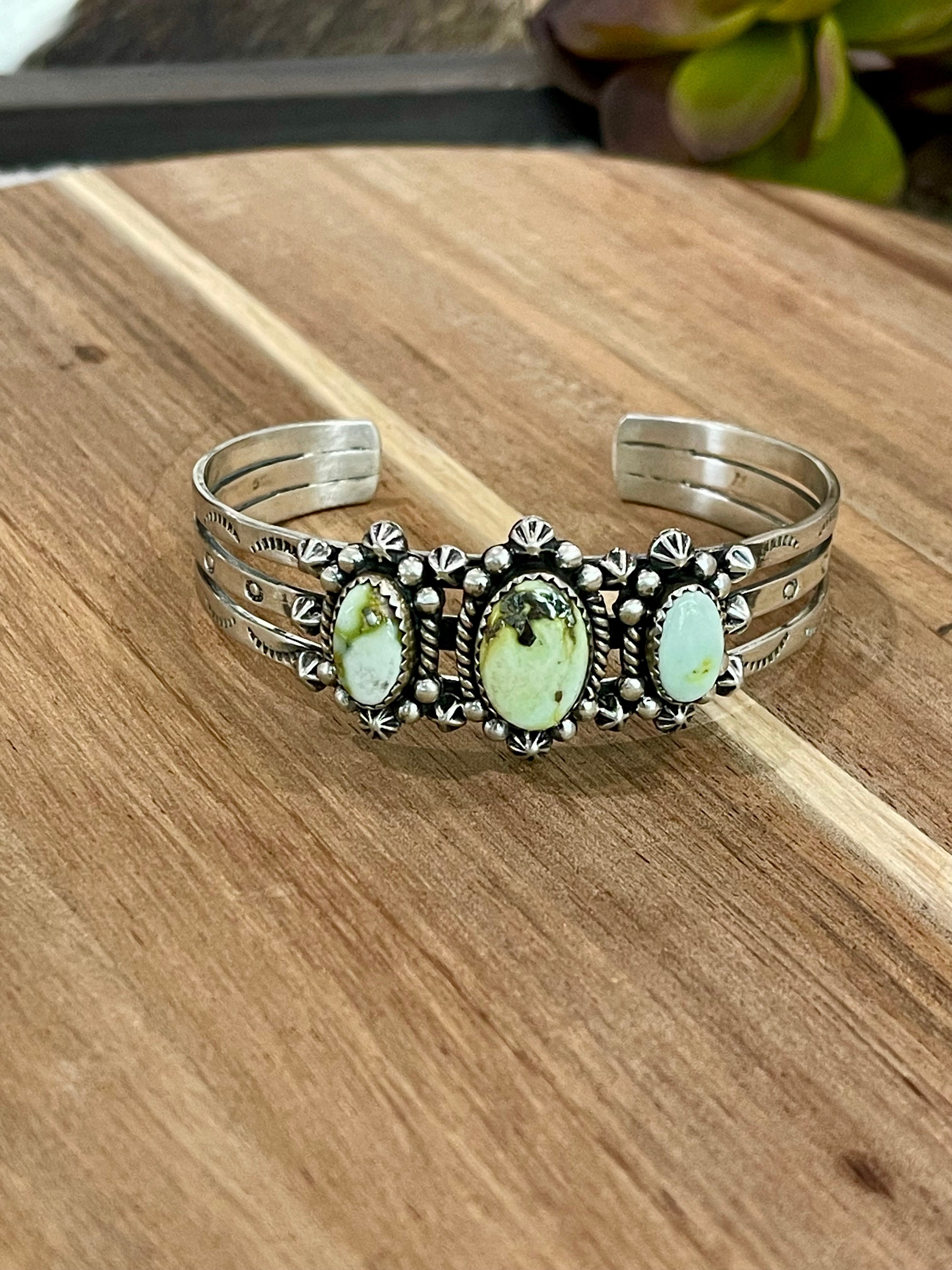 Handmade Sterling Silver & Palomino Cuff Bracelet
